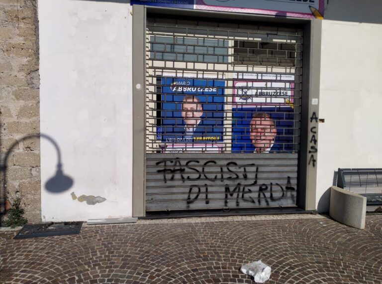 Alatri – Imbrattata la sede elettorale del candidato alle Europee Mario Abbruzzese