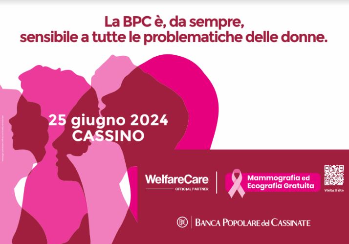 Cassino, mammografie ed ecografie gratuite per le donne: come partecipare. Iniziativa supportata dalla Bpc