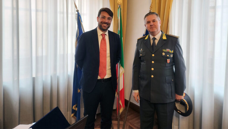 Provincia – Il Presidente Luca Di Stefano incontra il nuovo Comandante Provinciale della Guardia di Finanza, Stefano Boldrini